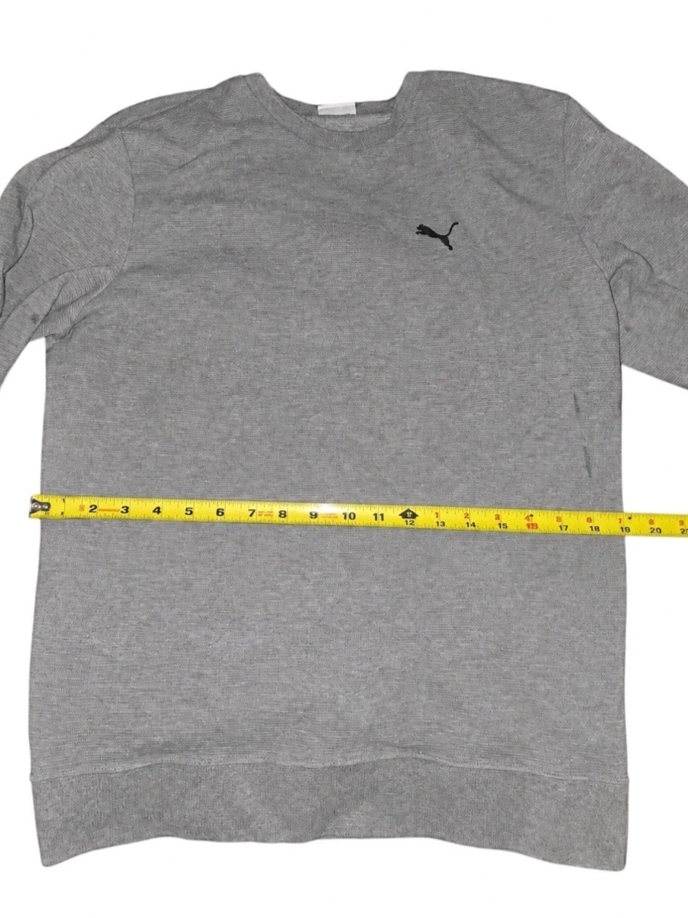 Puma Gray Crewneck Sweatshirt Men's Large Athletic Pullover Long Sleeve Size L